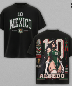 Mexico Albedo Anime Soccer Graphic Tee, 2026 World Tour Streetwear Shirt